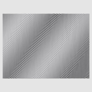 Black/White Quirky Waves Gradient all Over Print Tissue Paper