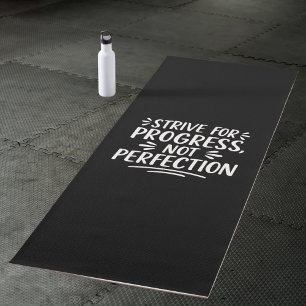 Black white quote motivational  yoga mat