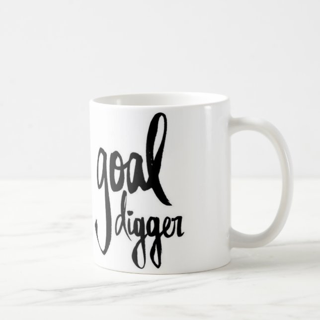 Black White Quote Mug Brushstroke Goal Digger Boss (Right)