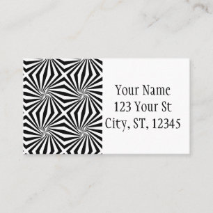 Black White Radiating Pattern Thunder_Cove  Business Card