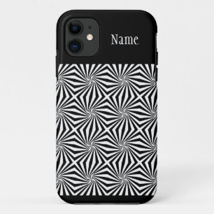Black White Radiating Pattern Thunder_Cove iPhone 11 Case
