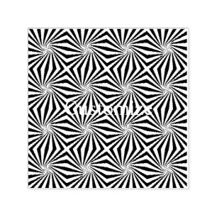 Black White Radiating Pattern Thunder_Cove  Self-inking Stamp