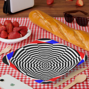 Black & White Radiation by Kenneth Yoncich Paper Plate
