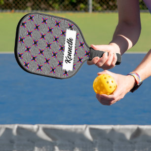 Black & White Radiation by Kenneth Yoncich Pickleball Paddle