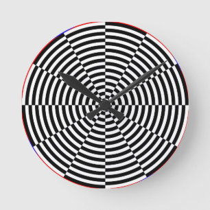 Black & White Radiation by Kenneth Yoncich Round Clock
