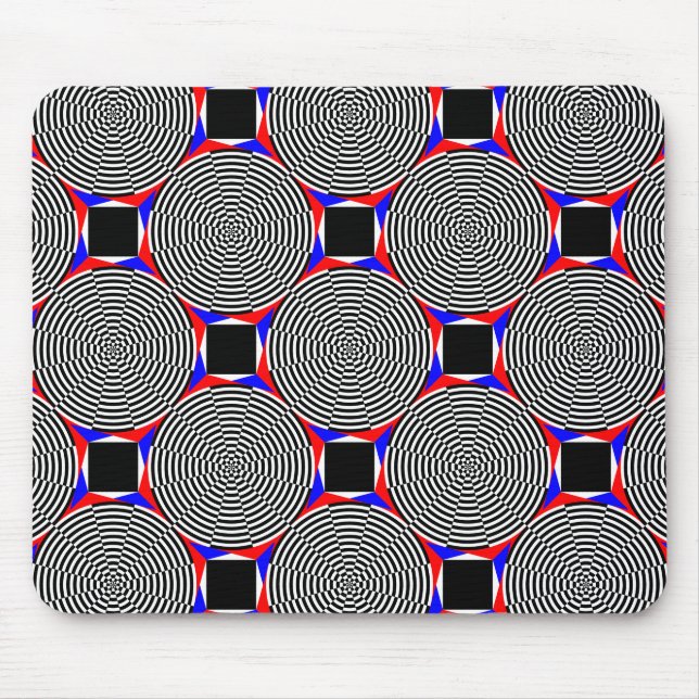Black & White Radiation Mouse Pad (Front)