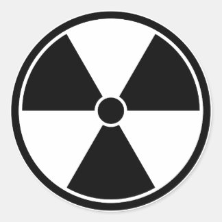 Black & White Radiation Symbol Sticker