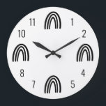 Black/White Rainbow Kids Wall Clock<br><div class="desc">We are always adding new designs daily!</div>