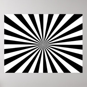 Black & White Rays Poster