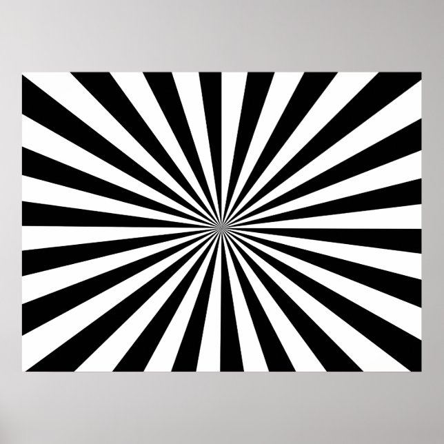 Black & White Rays Poster (Front)