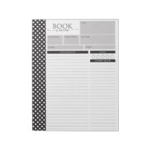 Black & White Reading Review Pages Notepad