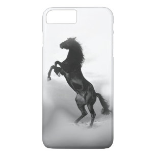 Black White Rearing Horse Silhouette iPhone 8 Plus/7 Plus Case