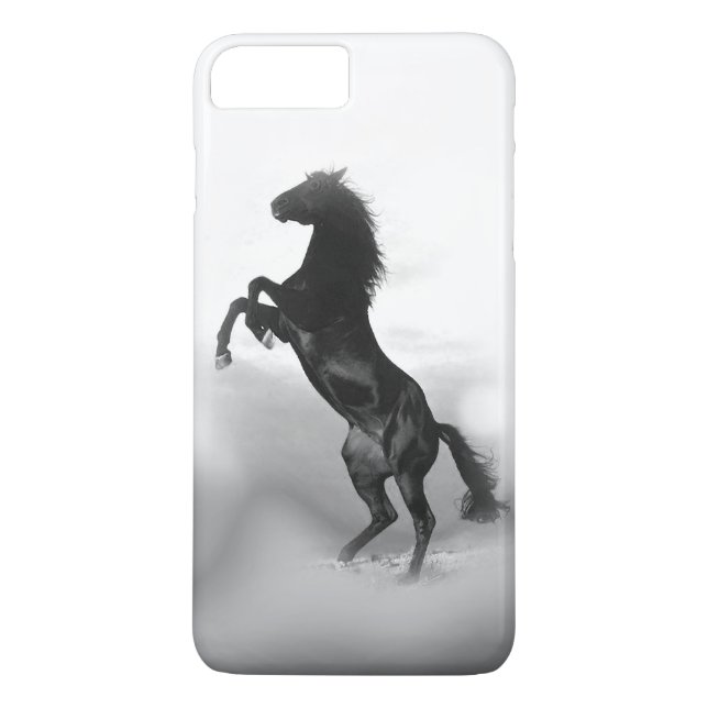 Black White Rearing Horse Silhouette Case-Mate iPhone Case (Back)