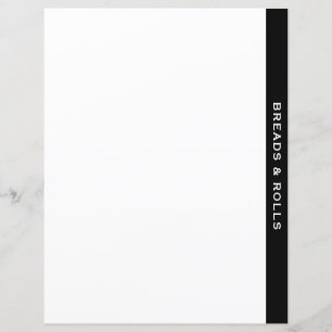 Black & White Recipe Divider Breads & Rolls