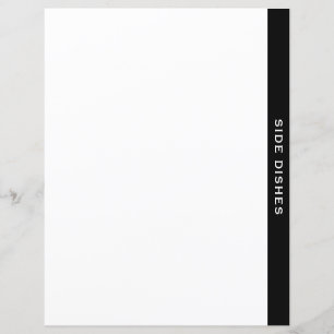 Black & White Recipe Divider Side Dishes