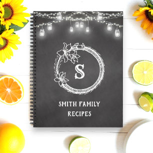 Black White Recipe Wedding Notebook