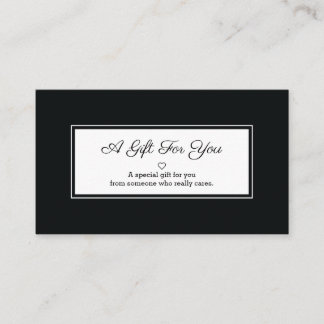 Black White Rectangle Frame Gifting Discount Card