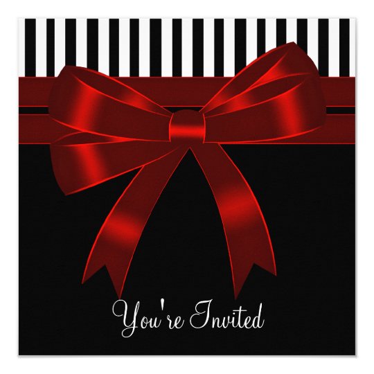 Black White Red All Occasion Party Card