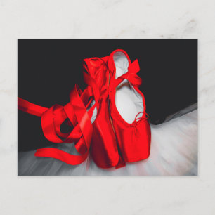 Black, White, Red ballet Postcard