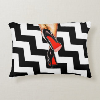 Black White Red Bottom Shoes Heels Pumps Fashion Decorative Cushion
