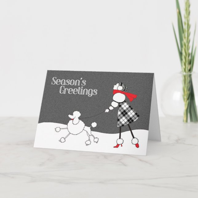 Black White Red Christmas Card (Front)