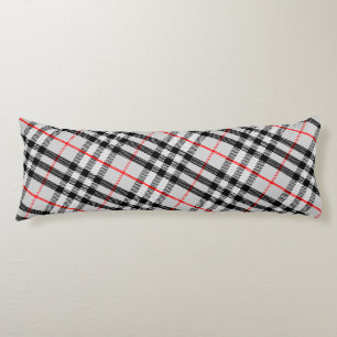 Black White Red Gingham Classic Chequered Fabric Body Cushion