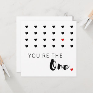 Black White Red Minimalist Valentine's Day Card