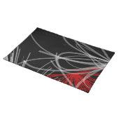 Black White & Red Modern Abstract Ribbons Placemat (On Table)
