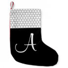 Black White Red Monogram Tile