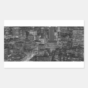 Black White Red New York City Skyline Rectangular Sticker