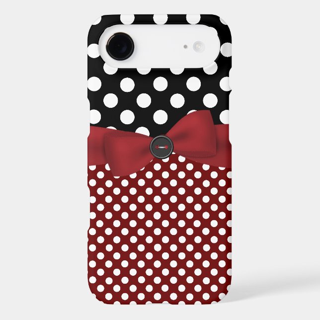 Black, White, & Red Polka Dot iPhone 4 Case (Back)