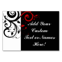 Black White Red Reverse Swirl Personalised