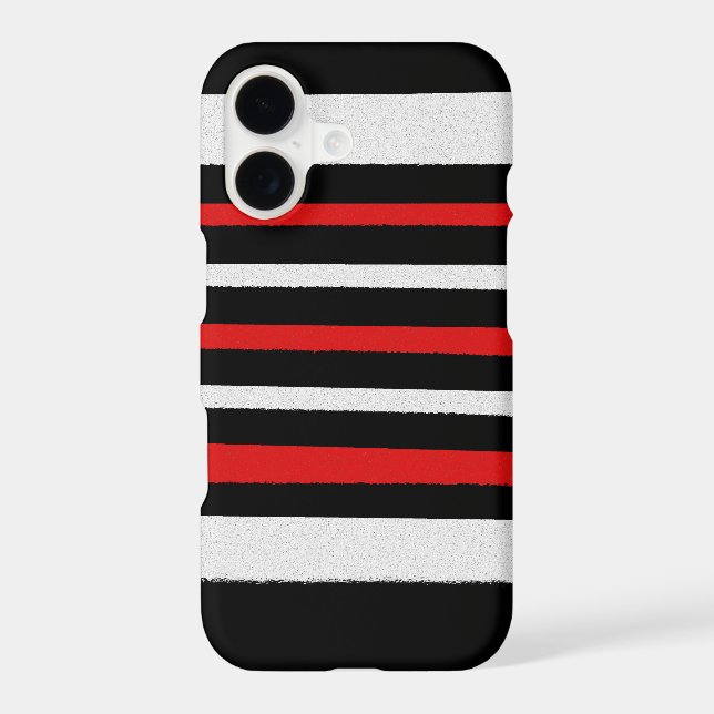 Black White Red Stripes Cool Simple Patterns (Back)
