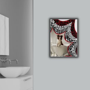 Black-White & Red, Surrounded By Love, Dog Bathing Poster