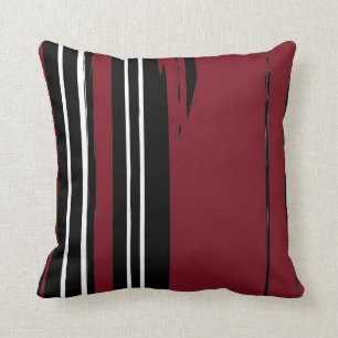 Black White Red Throw Pillow