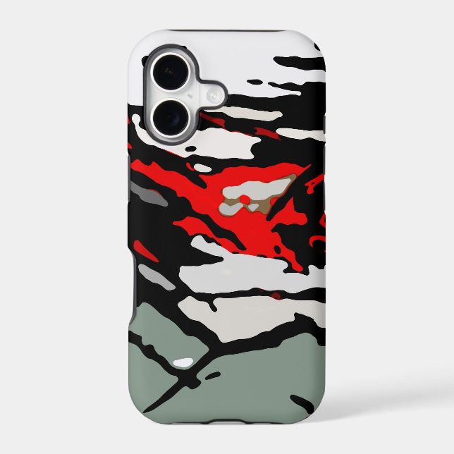 Black White Red Turquoise Pattern (Back)