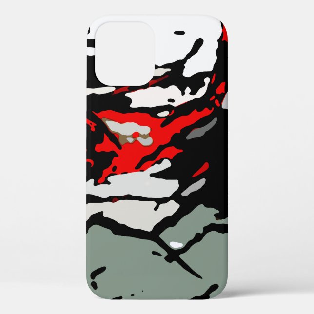 Black White Red Turquoise Pattern Case-Mate iPhone Case (Back)