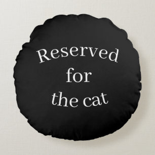 Black & white Reserved for the cat throw pillow