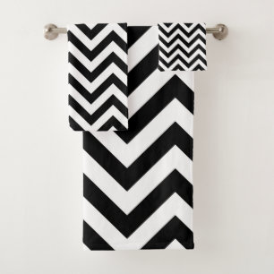 Black & White Retro Art Deco Bathroom Towels