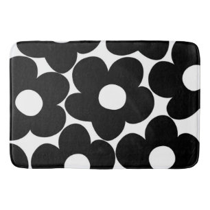 Black & White Retro Daisies #1 #decor #art Bath Mat
