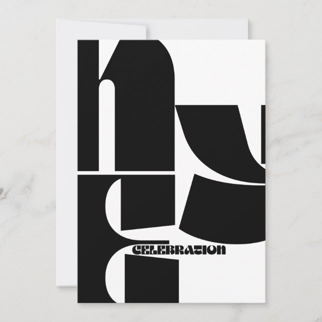 Black & White Retro New Year's Party Invitation (Front)