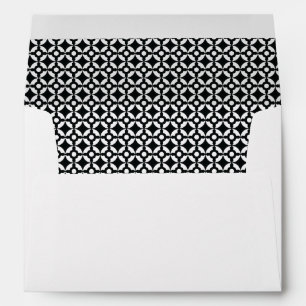 Black & White Retro Pattern (5) Lined Envelope