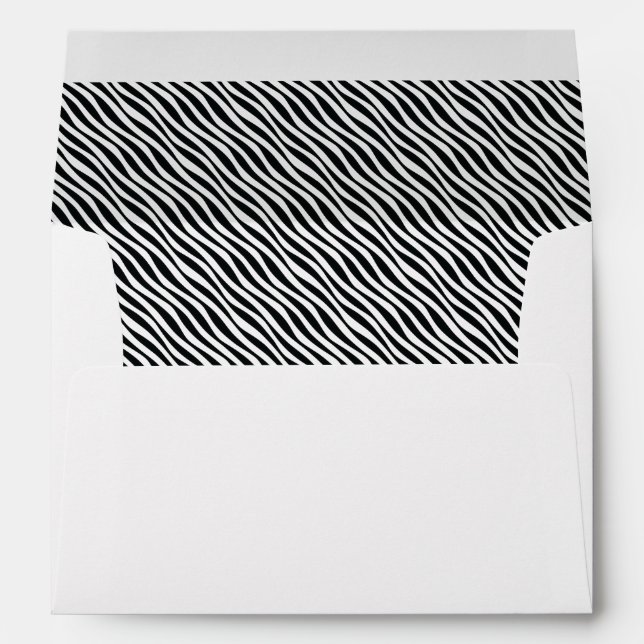 Black & White Retro Pattern, Funky Diagonal Waves Envelopes (Back (Bottom))
