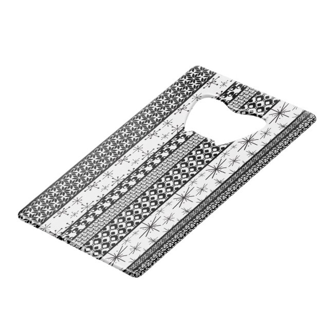 Black & White Retro Pattern Stripes 1 (Front Angled)