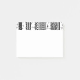 Black & White Retro Pattern Stripes 1 Post-it Notes