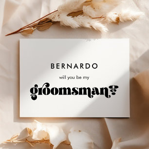 Black & white retro Will you be my groomsman card
