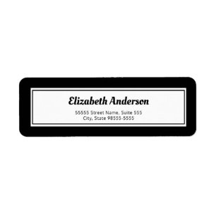 Black White Return Address Label