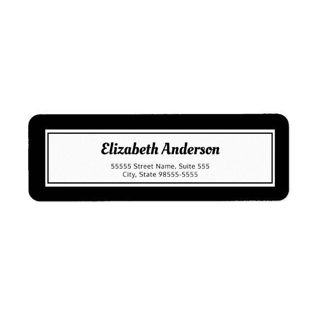 Black White Return Address Label (Front)