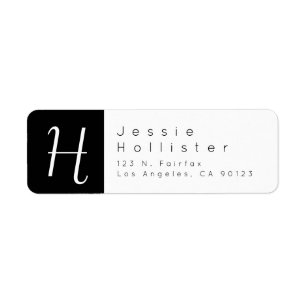 Black & White   Return Address Label