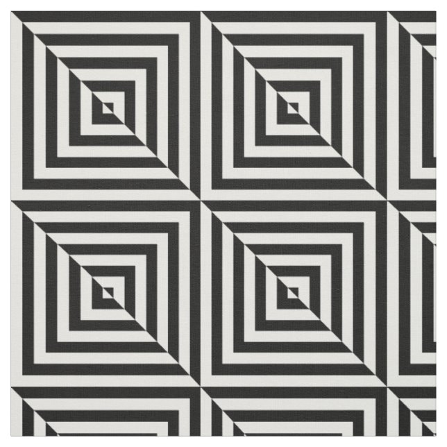 Black White Reversed Design Pattern Fabric (Swatch)
